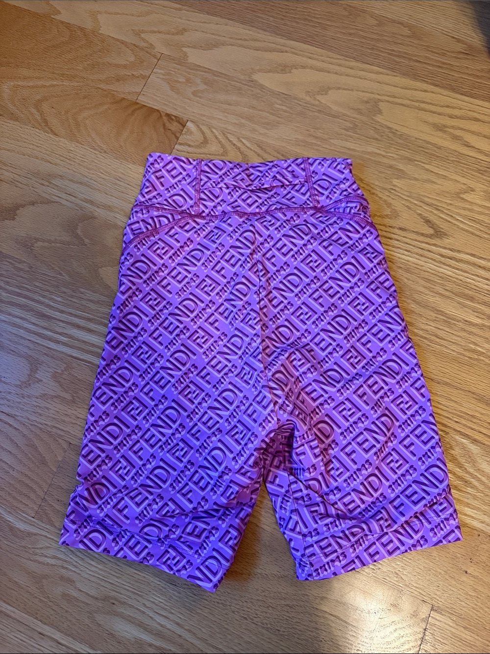 Fendi SKIMS Pink-Purple Logo Bike Shorts - Picture 4 of 6